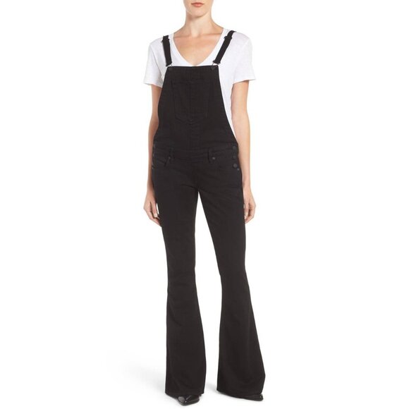 True Religion Denim - NWT True Religion Karlie in Jet Black Denim Overall Flare Jeans 25 x 34 $279